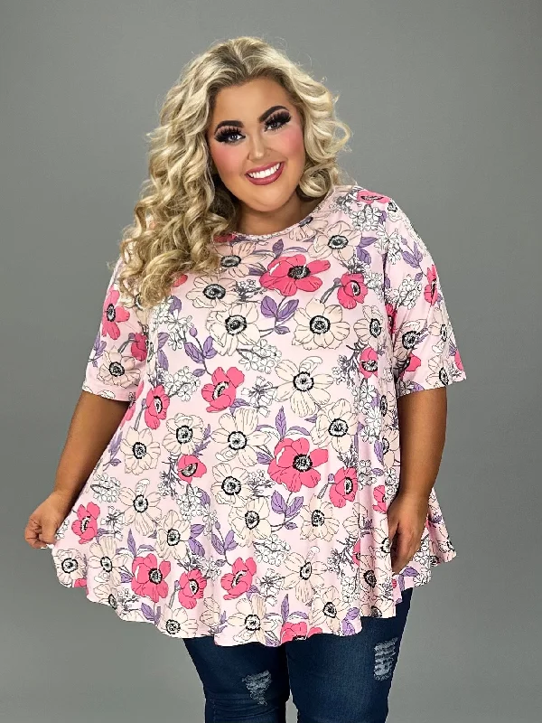 luxury dress34 PSS {Totally Darling} Pink Floral Tunic EXTENDED PLUS SIZE 4X 5X 6X