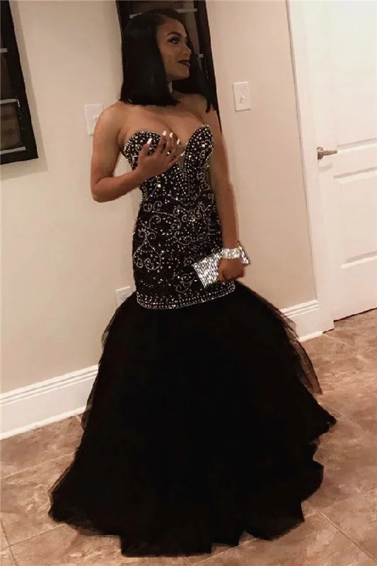 Savings Galore Chic Sweetheart Beads Prom Dresses Mermaid Black Sequins Evening Gown Savings Galore Chic Sweetheart Beads Prom Dresses Mermaid Black Sequins Evening Gown