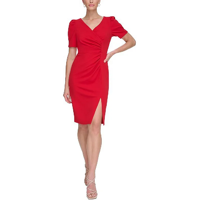 formal dressDKNY Womens Ruched Midi Cocktail And Party Dress