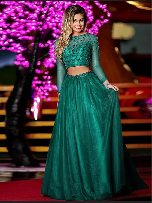 Today’s Deal Two Piece Prom Dresses Bateau A-line Long Sleeve Prom Dress Sexy Evening Dress JKL885 Today’s Deal Two Piece Prom Dresses Bateau A-line Long Sleeve Prom Dress Sexy Evening Dress JKL885