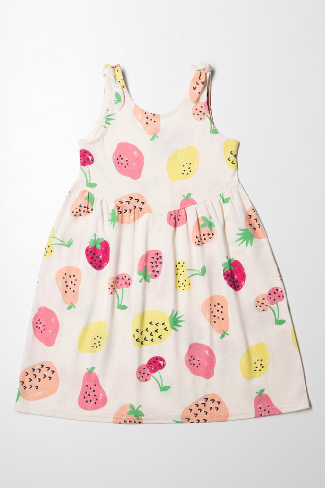 Factory Direct Sale vintage dressFruit Sleeveless Dress With Bows Multi