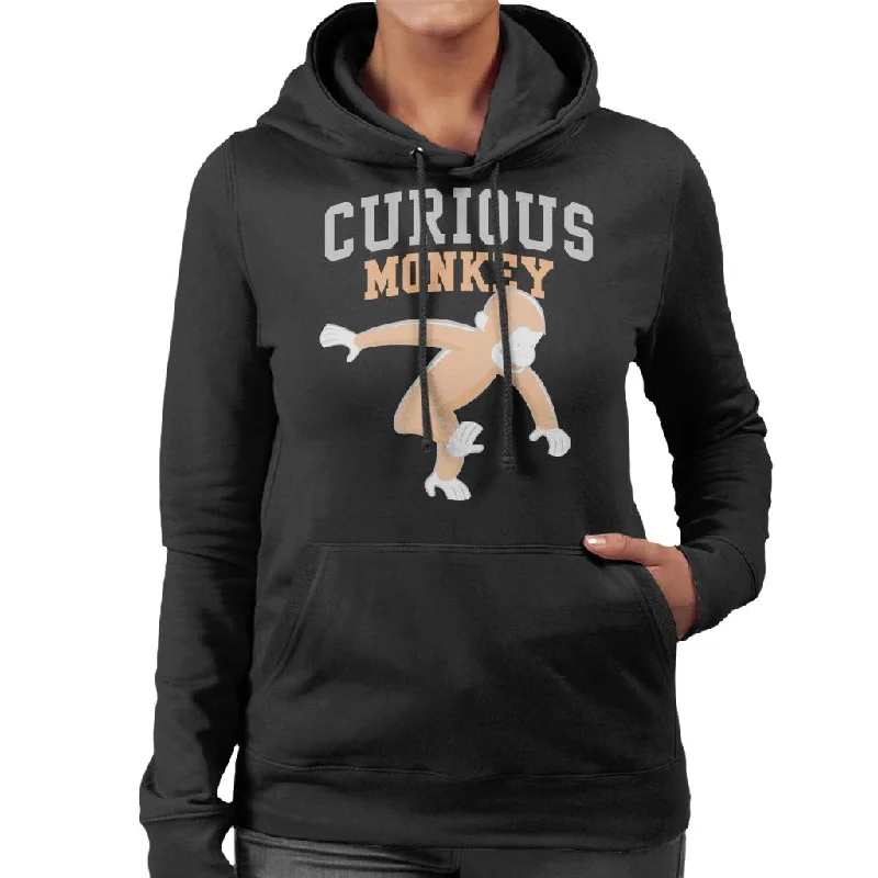 performance hooded sweatshirtCurious George Monkey Sports Font Women's Hooded Sweatshirt