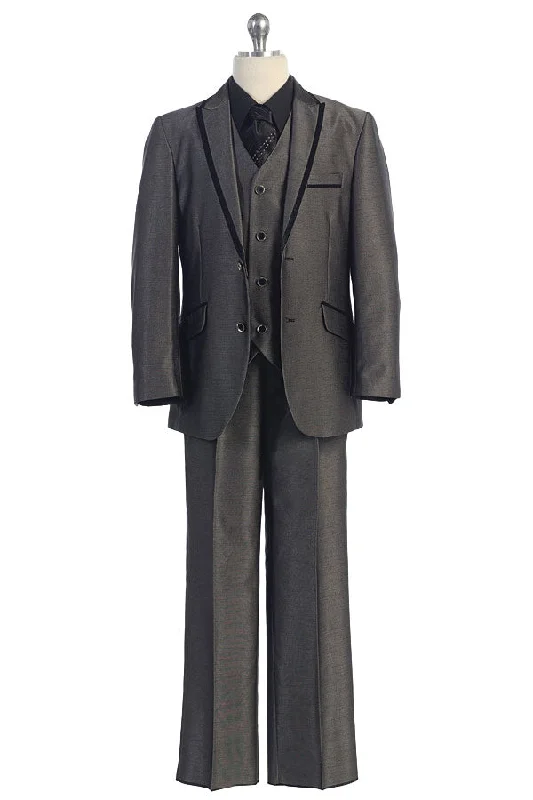 Best Seller bodycon dressBoys Grey Suit with Black Trim