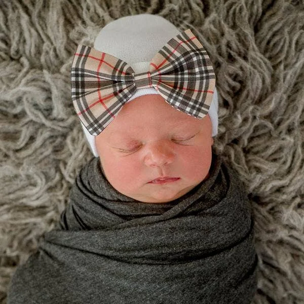 modern dressIlyBean Plaid Bow Hospital Hat