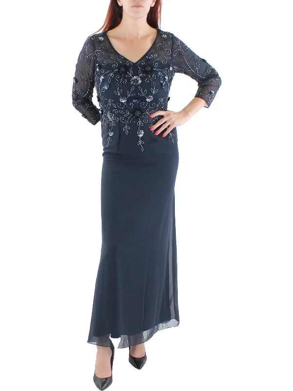 winter dressWomens Embellished Maxi Evening Dress