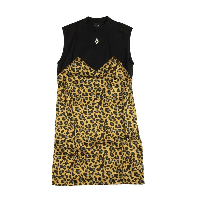 flowy dressBlack/Leopard Print Sleeveless Dress