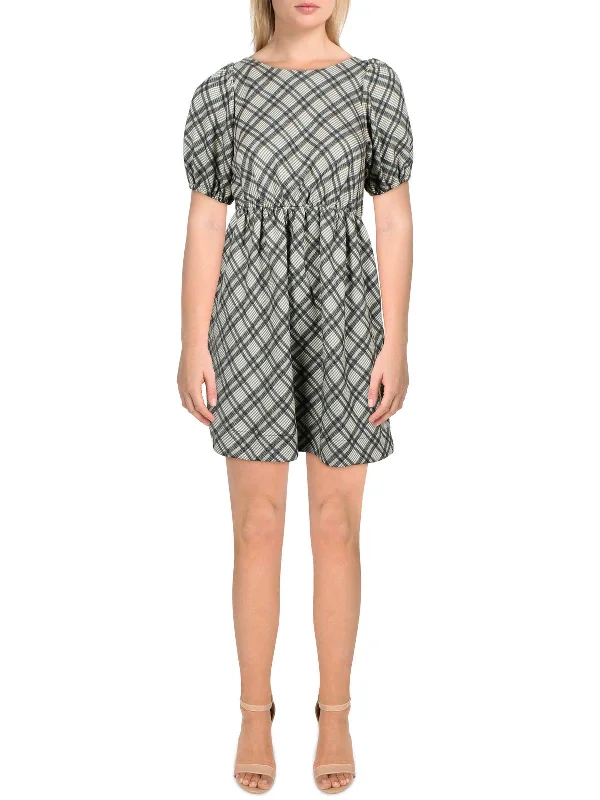 Limited Availability sleek midi dressLisa Womens Puff Sleeve Short Mini Dress