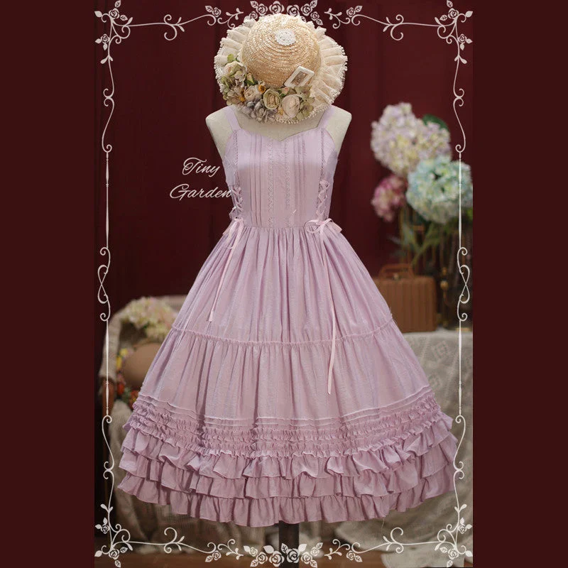 Deal Zone textured dressTiny Garden~Garden Dance 2.0~Elegant Lolita JSK Dress Side Drawstring Bow