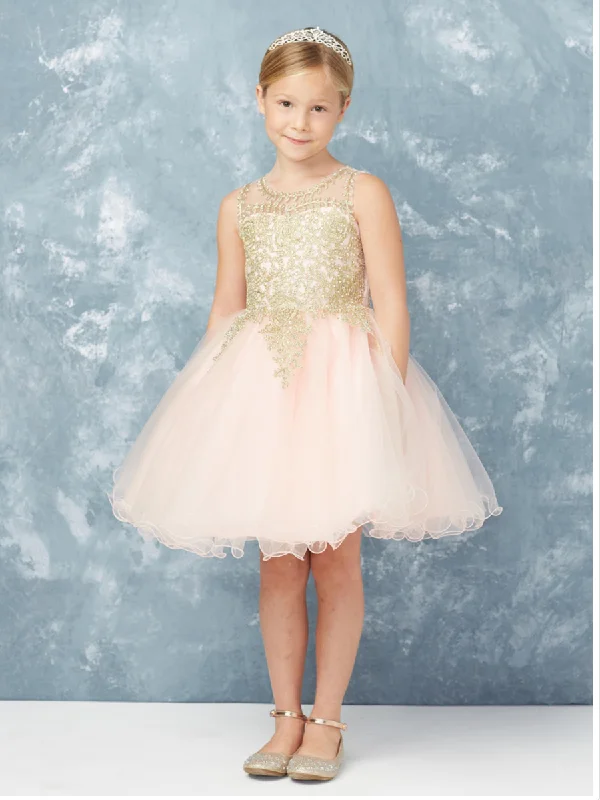 Low Prices wool dressPageant Dress with Gold Lace