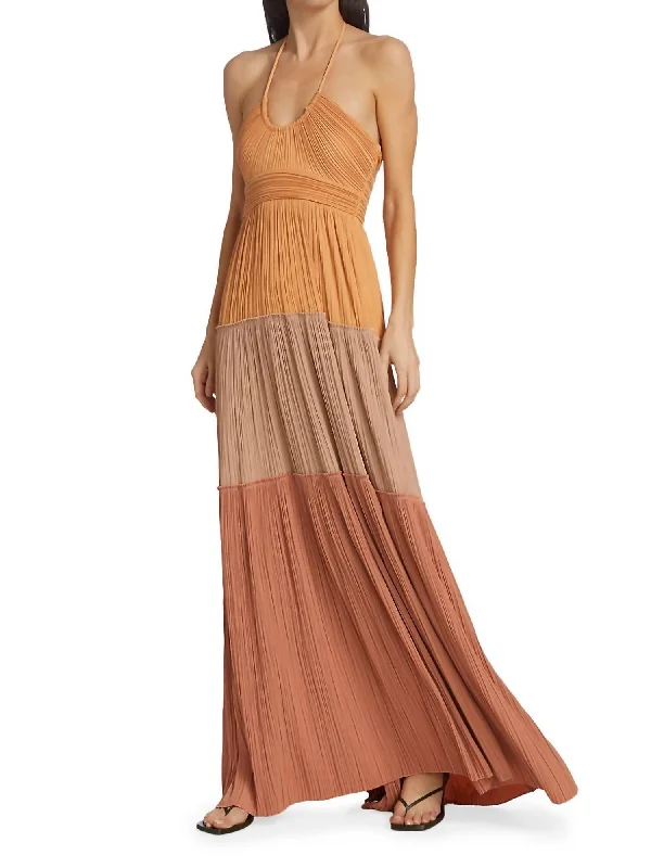 elegant maxi dressCecilia Dress In Mandarin Brique Sorbet