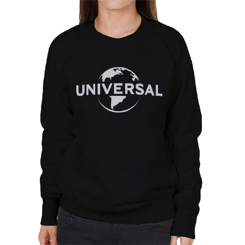 relaxed fit sports hoodieUniversal Pictures Black And White Logo Women's Sweatshirt