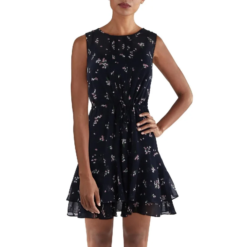 cocktail party dressTommy Hilfiger Womens Chiffon Sleeveless Fit & Flare Dress