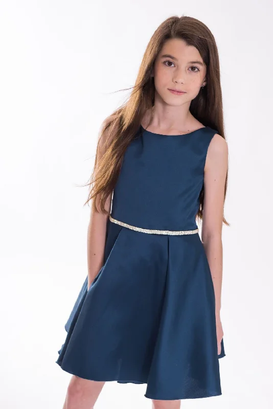 Final Clearance denim dressZoe, Ltd. Teal Sateen Dress
