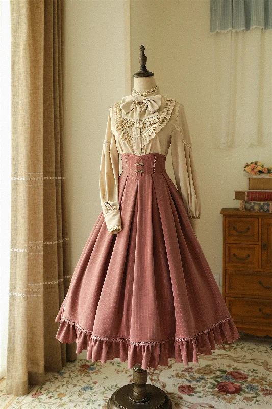 pink long skirt