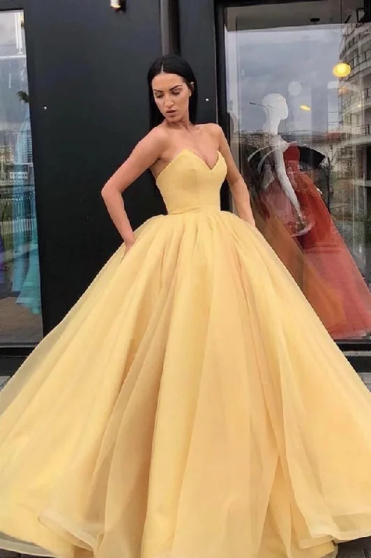 Deal Dash Elegant Ball Gown Strapless sweetheart Floor-Length Prom Party Gowns