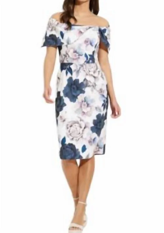 romantic dressFloral Off The Shoulder Dress