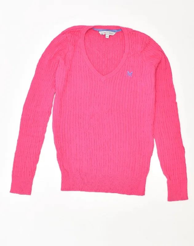 soft sports hoodieCREW CLOTHING Womens Crew Neck Jumper Sweater US 10 Large Pink Cotton