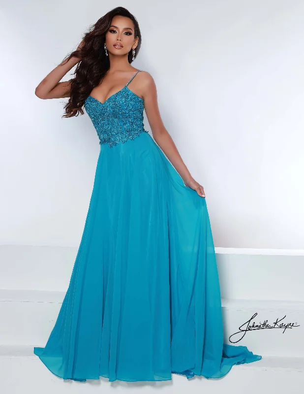 trendy dressJohnathan Kayne 2447 Size 2 Lace and Chiffon Long Prom Dress All Occasion Evening Gown