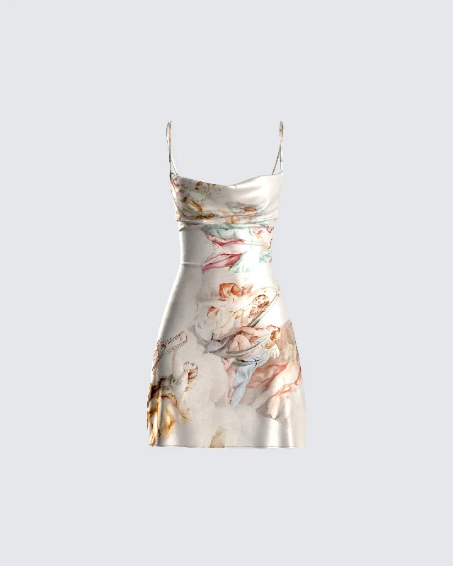Online Only denim dressMelody Renaissance Print Mini Dress