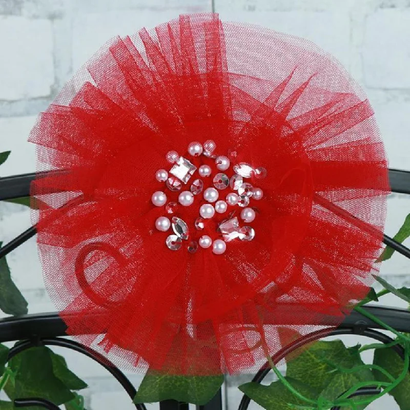 silk dressRed Tulle Clip or Headband