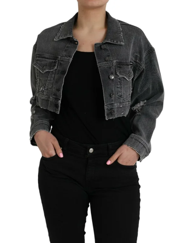 Final Clearance stylish raincoatDolce & Gabbana  Women's Cropped Denim Jacket