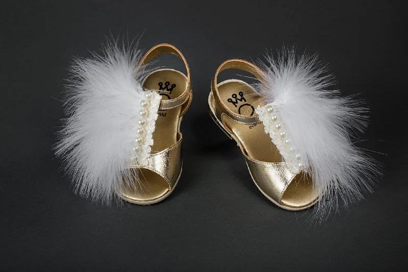 Steals and Deals stylish party dressEver Kid Fur Sandal