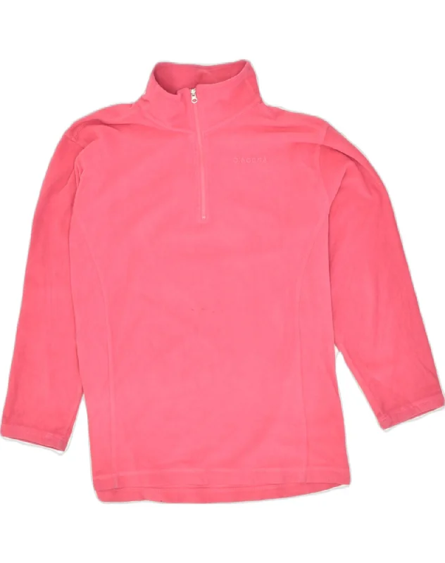 street style hoodieDIADORA Womens Oversized Fleece Zip Neck Jumper Sweater UK 18 XL Pink