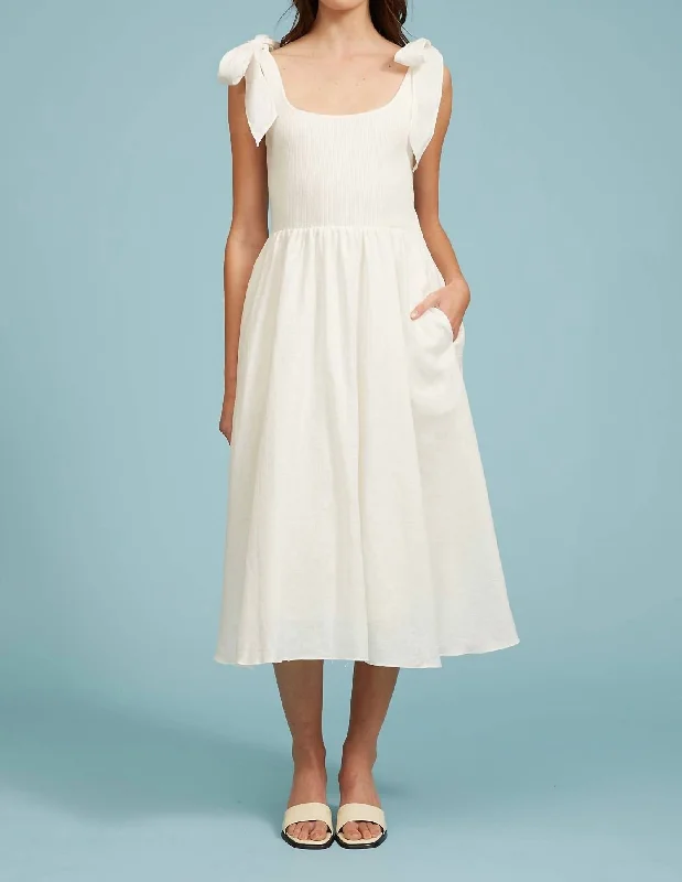 Massive Deals office dressBriela Tie Tank Dress in Cream