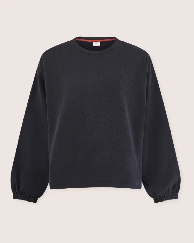 Daily Deals sleek gym hoodieIvy Relaxed Black Sweatshirt