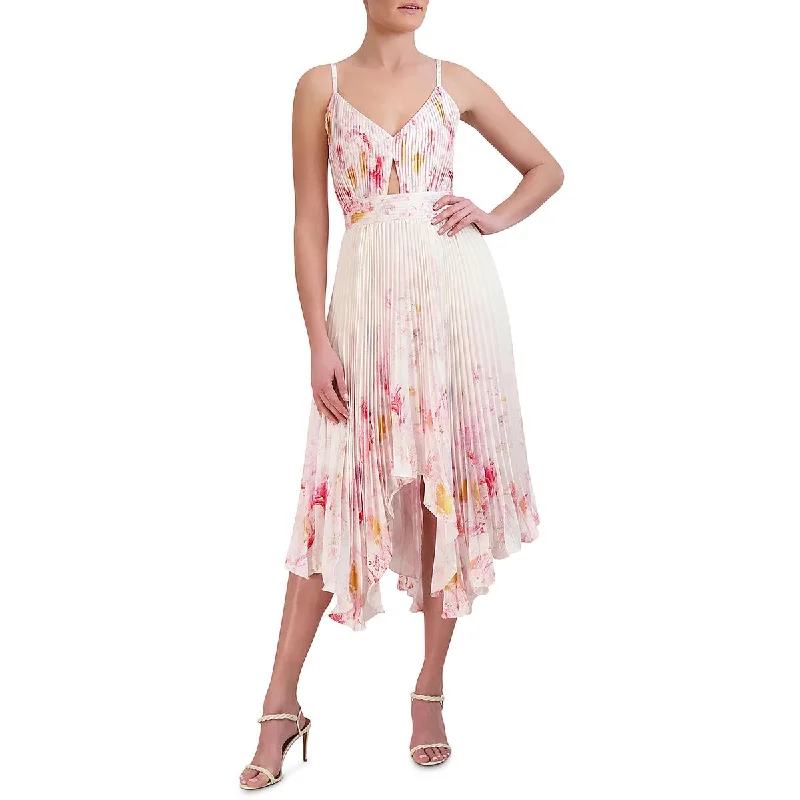 playful dressBCBGMAXAZRIA Womens Midi Pleated Cocktail And Party Dress