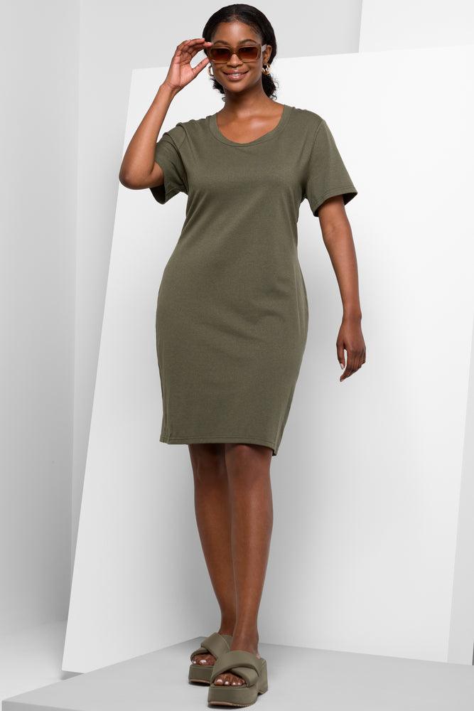 Super Deal structured dressShort Sleeve Bodycon Dress Green