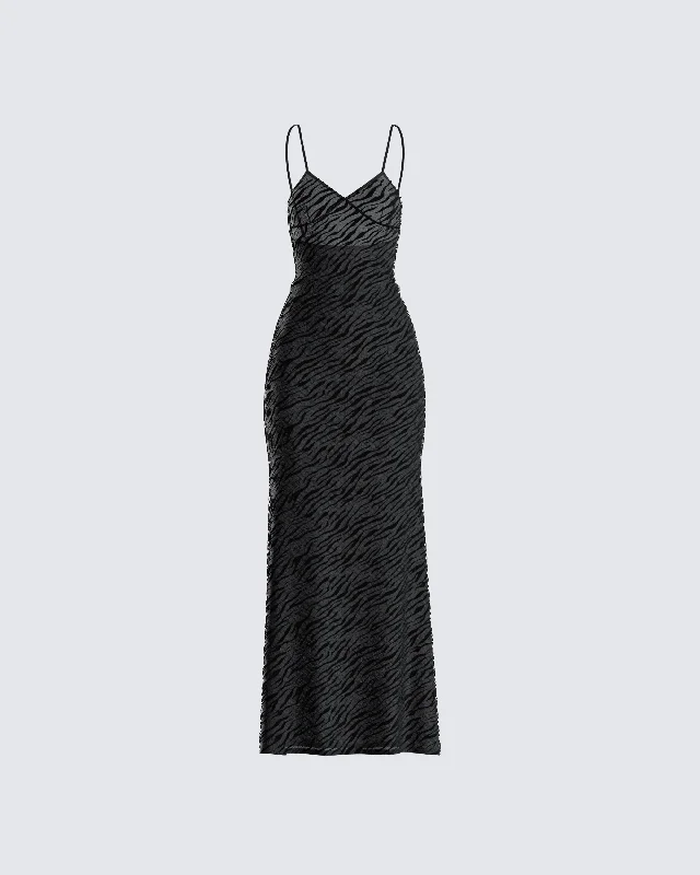 Price Cut fitted cocktail dressSantana Black Mesh Maxi Dress