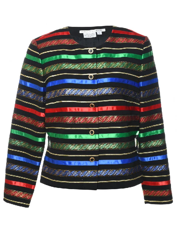 minimalist jacketMulti-colour Striped Evening Jacket - M