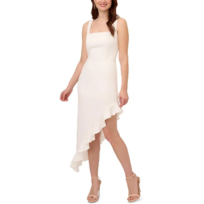 midi dressAdrianna Papell Womens Asymmetric Flounce Cocktail And Party Dress