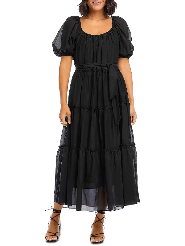 YEAR-End Clearance textured dressWomens Tiered Long Maxi Dress