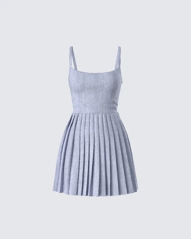 Blowout Sale fitted cocktail dressEudora Grey Pleated Mini Dress