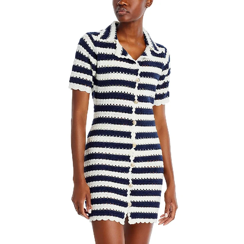 ruffle dressFore Womens Crochet Collared Mini Dress