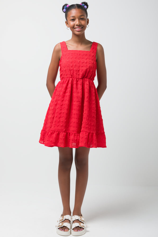 Super Bargain A-line dressSleeveless Dress Red