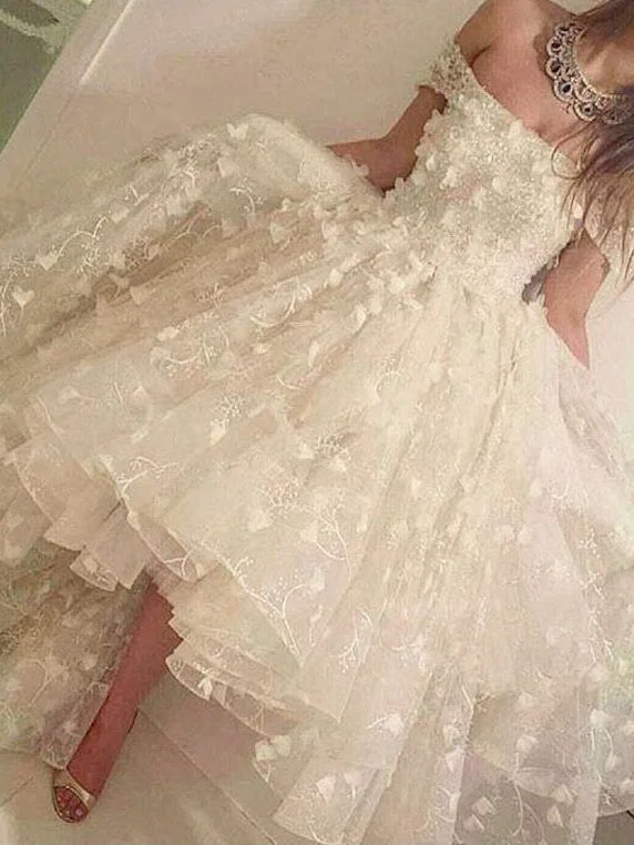 Buy More, Save More High Low Prom Dresses A-line Off-the-shoulder Long Chic Lace Prom Dress JKL913 Buy More, Save More High Low Prom Dresses A-line Off-the-shoulder Long Chic Lace Prom Dress JKL913
