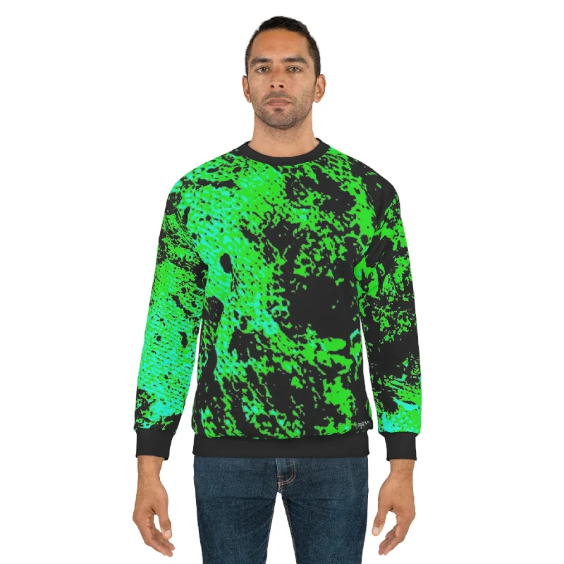Sale Event lightweight workout sweatshirt"Mystic Cube" (Cosmic Fusion - Shamrock Green) - Unisex Sweatshirt