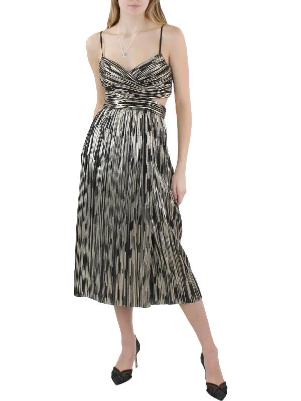 Super Deal trendy wrap dressWomens Adjustable Strap Calf Midi Dress