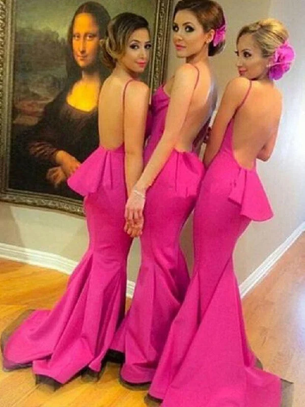 Lowest Price Bridesmaid Dresses Backless Sexy Fuchsia Mermaid Bridesmaid Dresses #JKB014 Lowest Price Bridesmaid Dresses Backless Sexy Fuchsia Mermaid Bridesmaid Dresses #JKB014