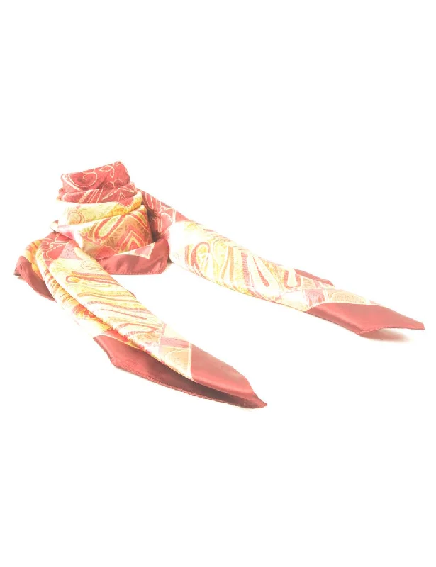 Sneak Peek Sale stylish coatMaroon & Yellow Paisley Print Head Scarf - M