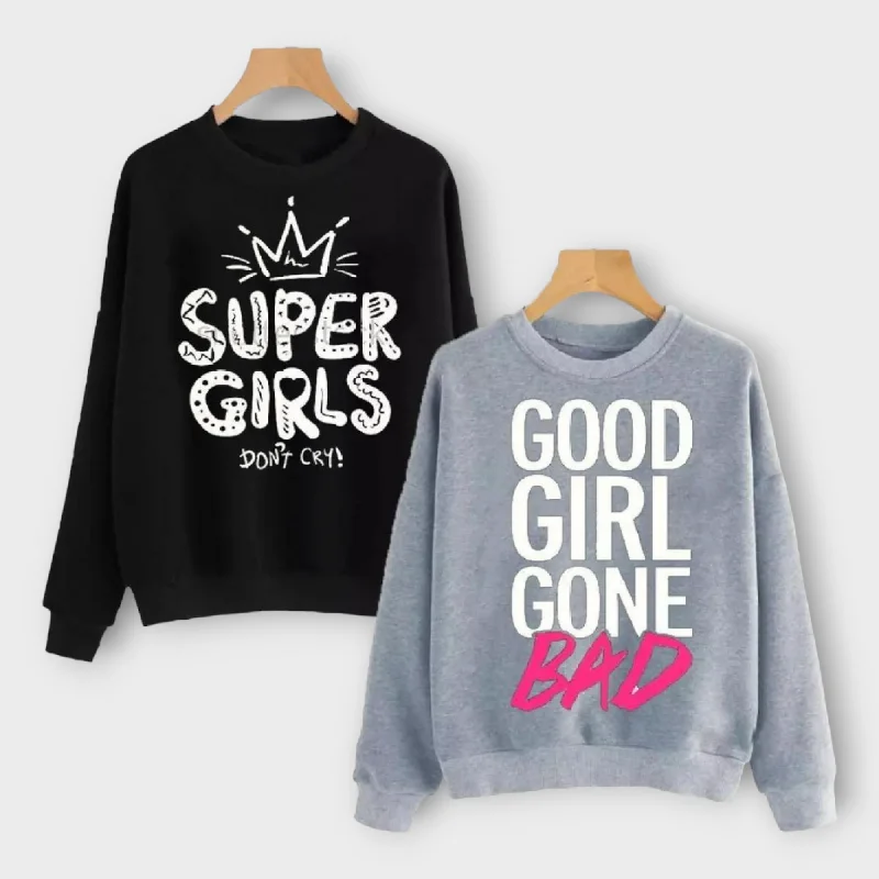 Discount Deals trendy sports sweatshirtWinter Pack Of 2 Sweatshirt For Womens