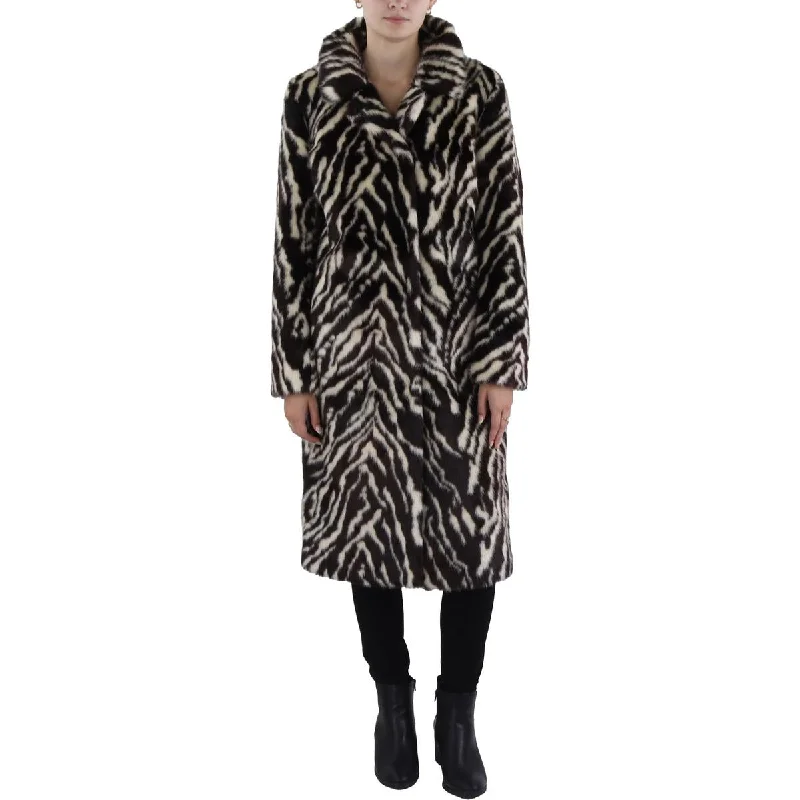 Blowout Sale faux fur coatWomens Animal Print Midi Faux Fur Coat