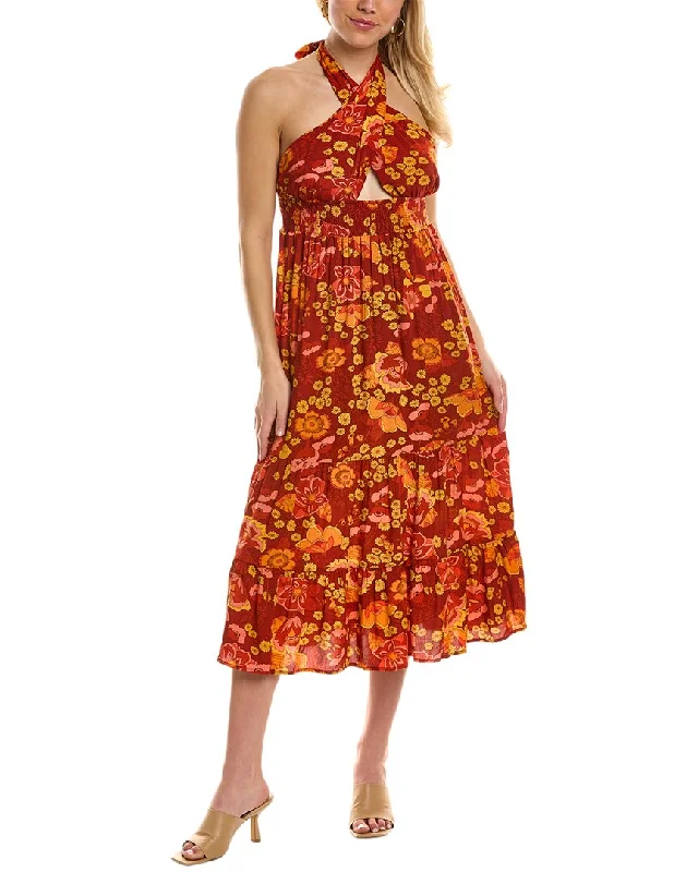 Now or Never ashionable dressColette Rose Halter Midi Dress