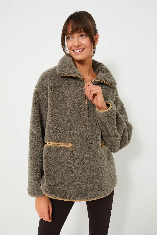 sporty jacketOlive Rhodes Shearling Quarter Zip