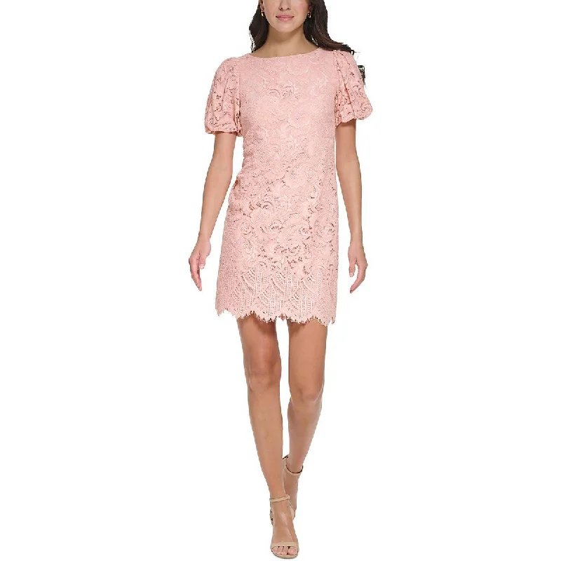 ruffle dressJessica Howard Womens Petites Lace Short Sheath Dress