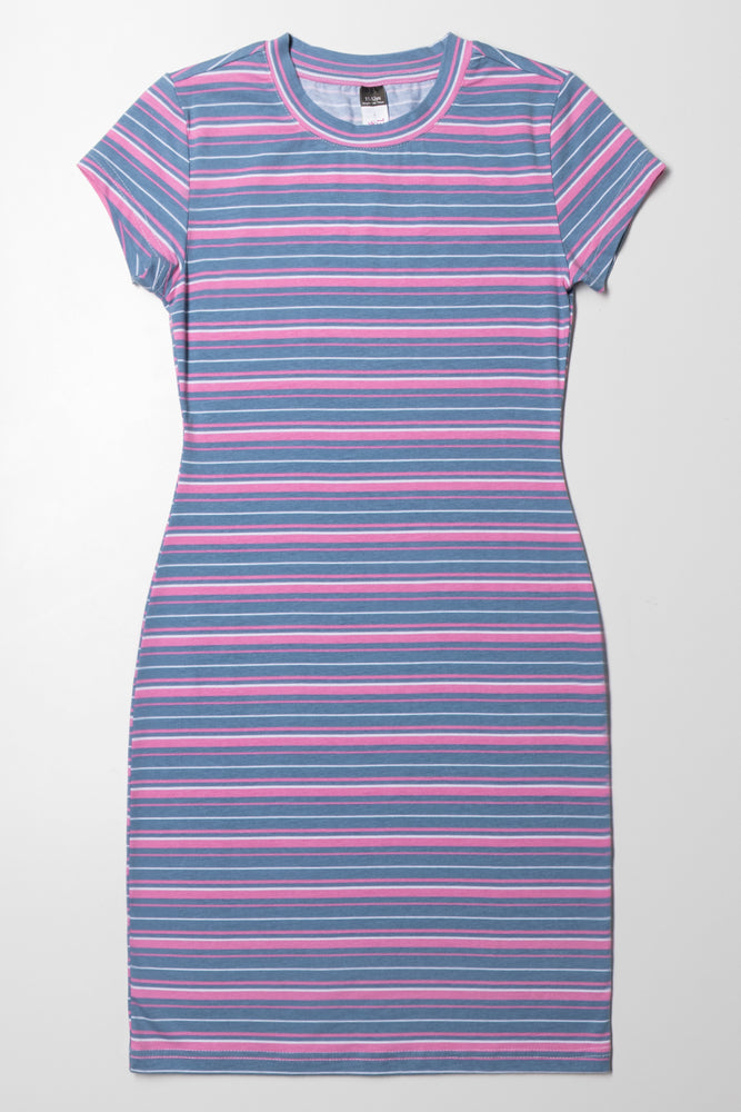Overstock elegant dressStripe Bodycon Dress Purple And Pink