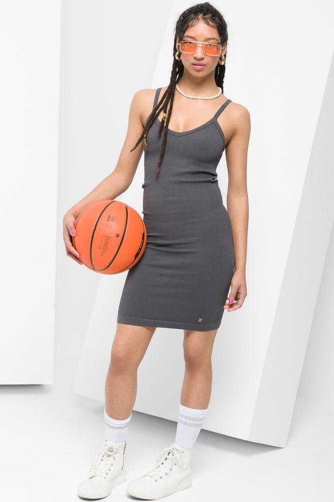 Savings Spectacular velvet dressSeamless Strappy Bodycon Dress Grey